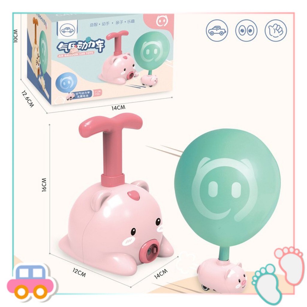 Đồ chơi xe bơm bóng cho bé hình con vật dễ thương
