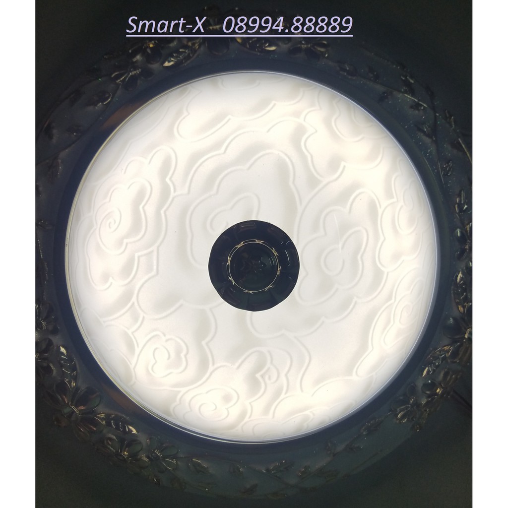 Đèn mâm  ốp trần 9029 viền hoa trắng vân mây ánh sáng vàng ấm ( Ceiling lamp )