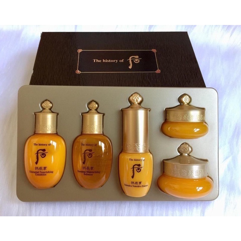 CHUẨN AUTH - BỘ KIT DƯỠNG DA CĂNG MƯỢT GIẢM LÃO HOÁ WHOO VÀNG 5 MÓN