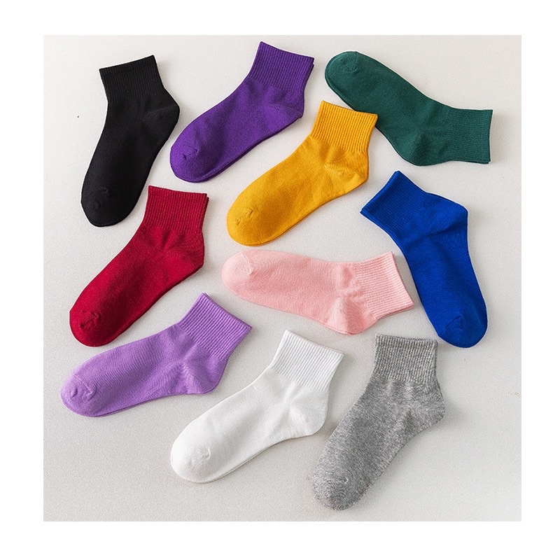 Vớ Tất Trơn Lửng Hàn Quốc Màu Vintage Cotton Kháng Khuẩn Cho Cả Nam Và Nữ 35-42 MRSOCKS - VC021