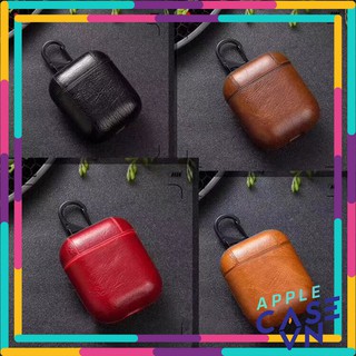 Case Airpods, Vỏ bảo vệ dành cho Airpods 1/2 - GIẢ DA + móc khóa