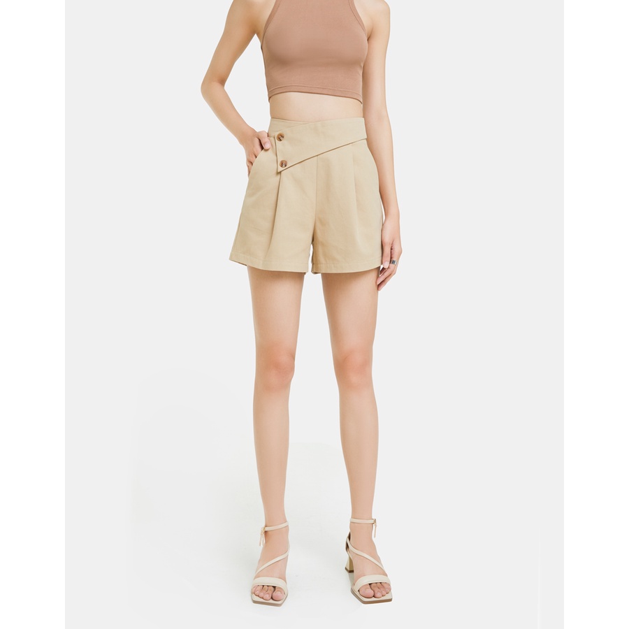Quần Short Nữ Thời Trang JUNO Form A Vạt Gắn Nút JNQSH015