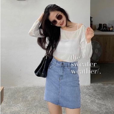 Sét Áo Dây Nữ Kèm Áo Croptop Dài Tay Cotton Xược Chất Đẹp Mã 515 You Store