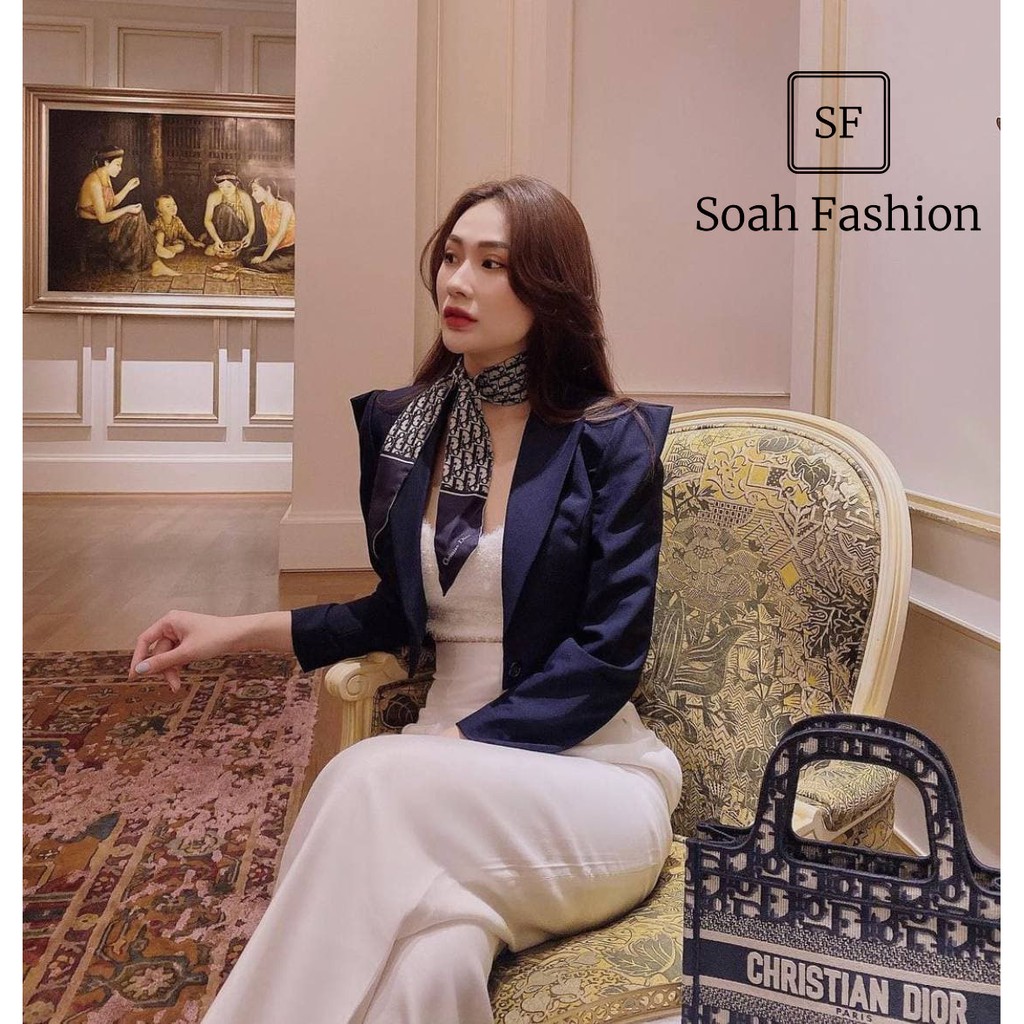 Áo Vest Dáng Lửng Vai Phồng JIHI màu Xanh Đen Sale99k