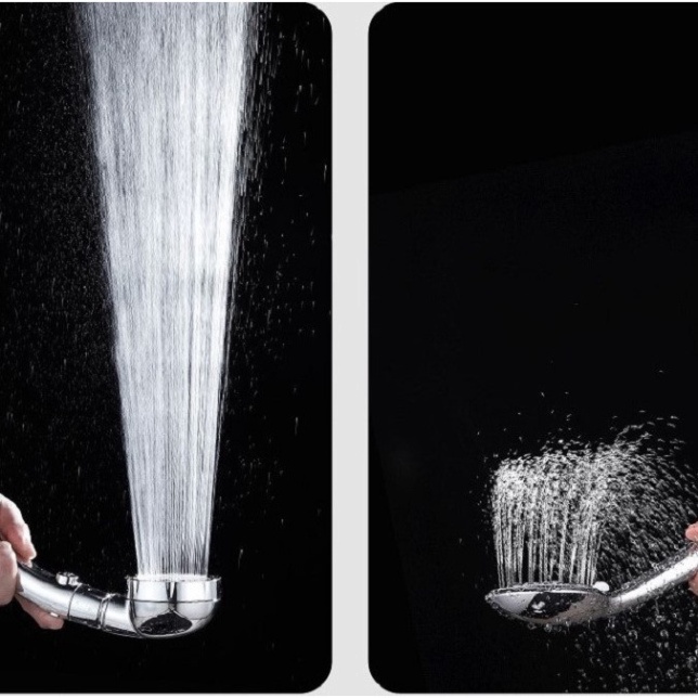 [ Có Video ] Bộ tay sen, vòi sen tắm tăng áp màu bạc cao cấp xoay 360 độ, 3 chế độ nước phù hợp mọi thời đại - QM048