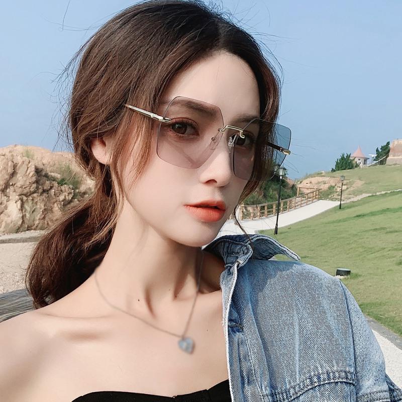 Kính mát không gọng thời trang phong cách retro