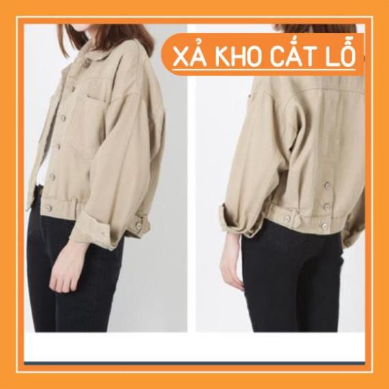 HOT Khoác kaki jacket croptop jeans kaki dày đẹp- hình thật chính chủ