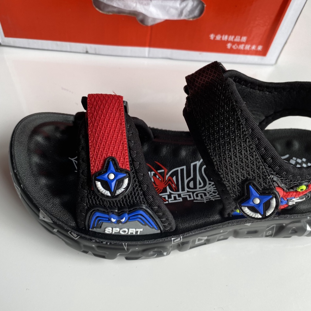 Sandal siêu nhân người nhện bé trai dép quai hậu xăng đan đi học cho bé trai mềm nhẹ SDB809