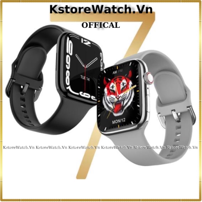 Đồng Hồ Thông Minh WATCH 7 Seri 7 Thép Màn Hình Tràn Viền Nghe Gọi Pin 5 Nâng Tay Sáng Màn Nhạy 2 Chạm Sáng Màn AOD