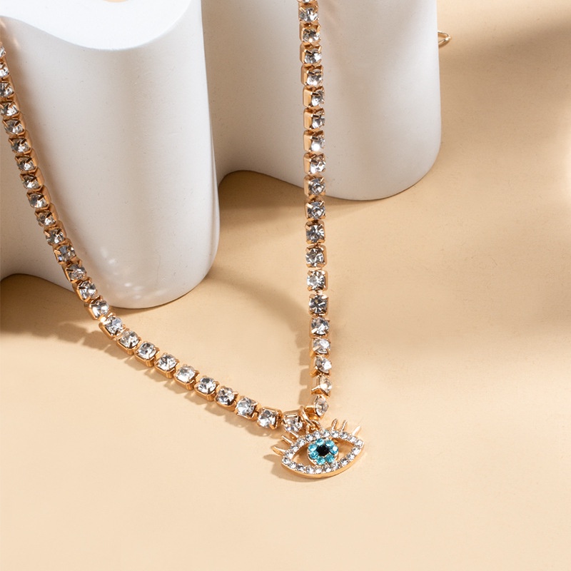 Vòng cổ Hợp Kim Hình Mắt Quỷ Đính Đá Đơn Giản Thời Trang