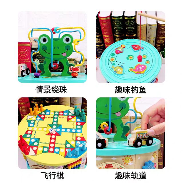 Đồ chơi gỗ - Đồ chơi trí tuệ cao cấp đa năng 8 mặt ( 8in1) cho bé