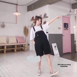 Quần yếm kaki đùi chữ lưng