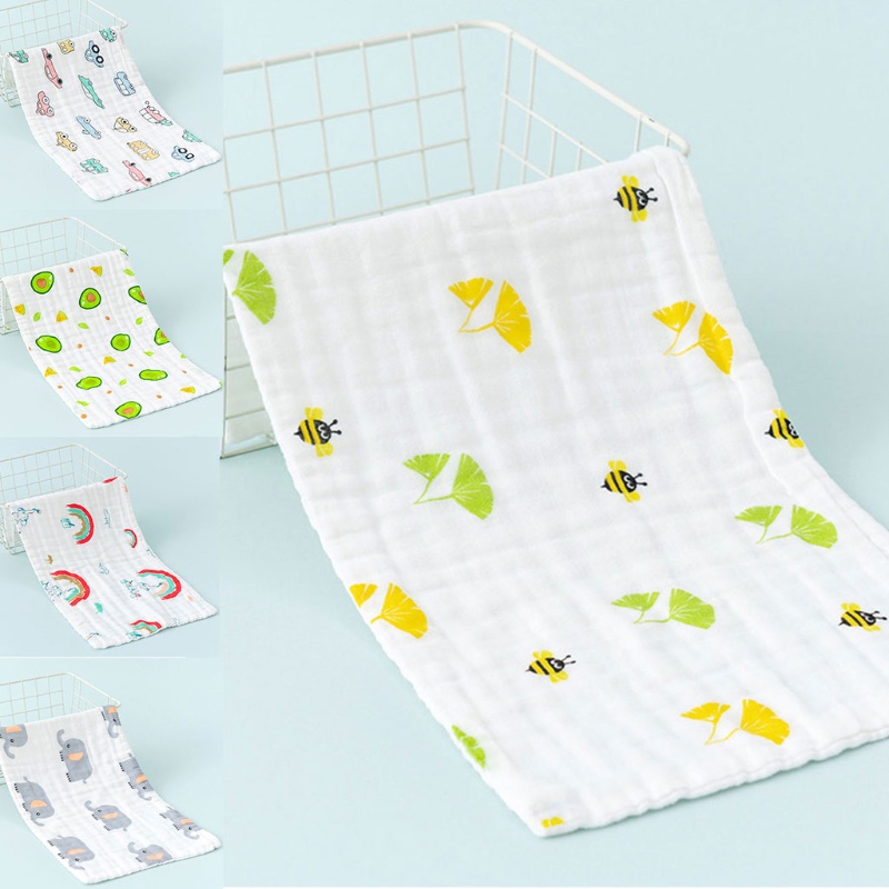 Yếm Cotton 6 Lớp Họa Tiết Hoạt Hình Đáng Yêu Cho Bé