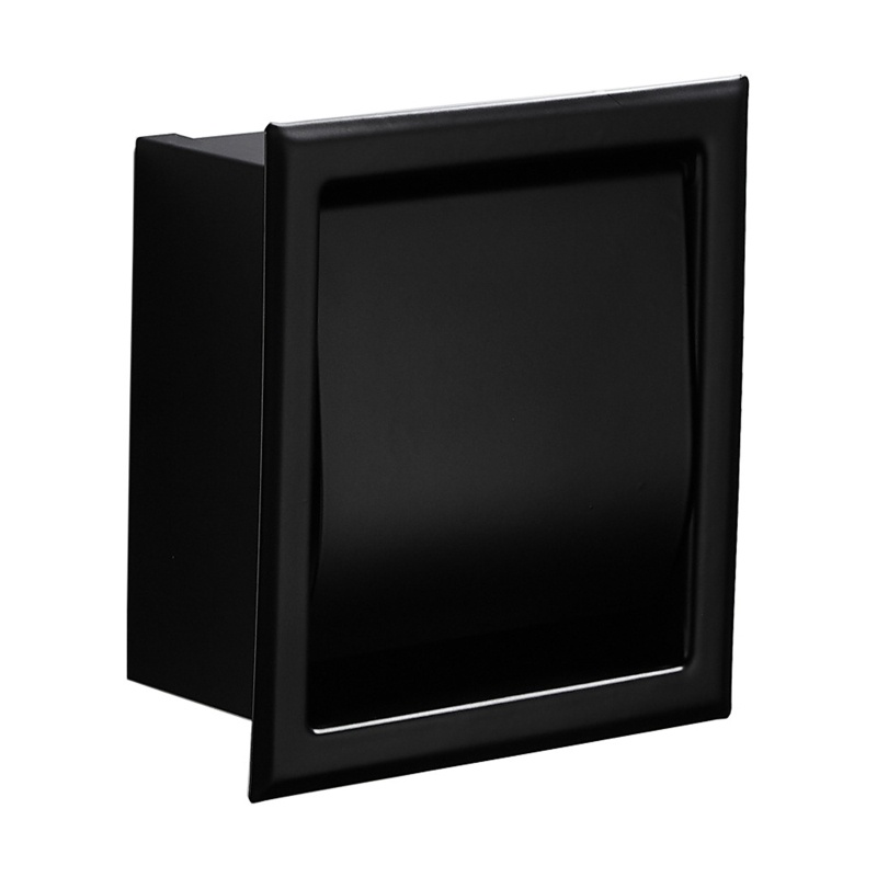 Giá Đỡ Cuộn Giấy Vệ Sinh Gắn Tường Bằng Thép Không Gỉ Màu Đen Tiện Lợi Dành Cho Phòng Tắm