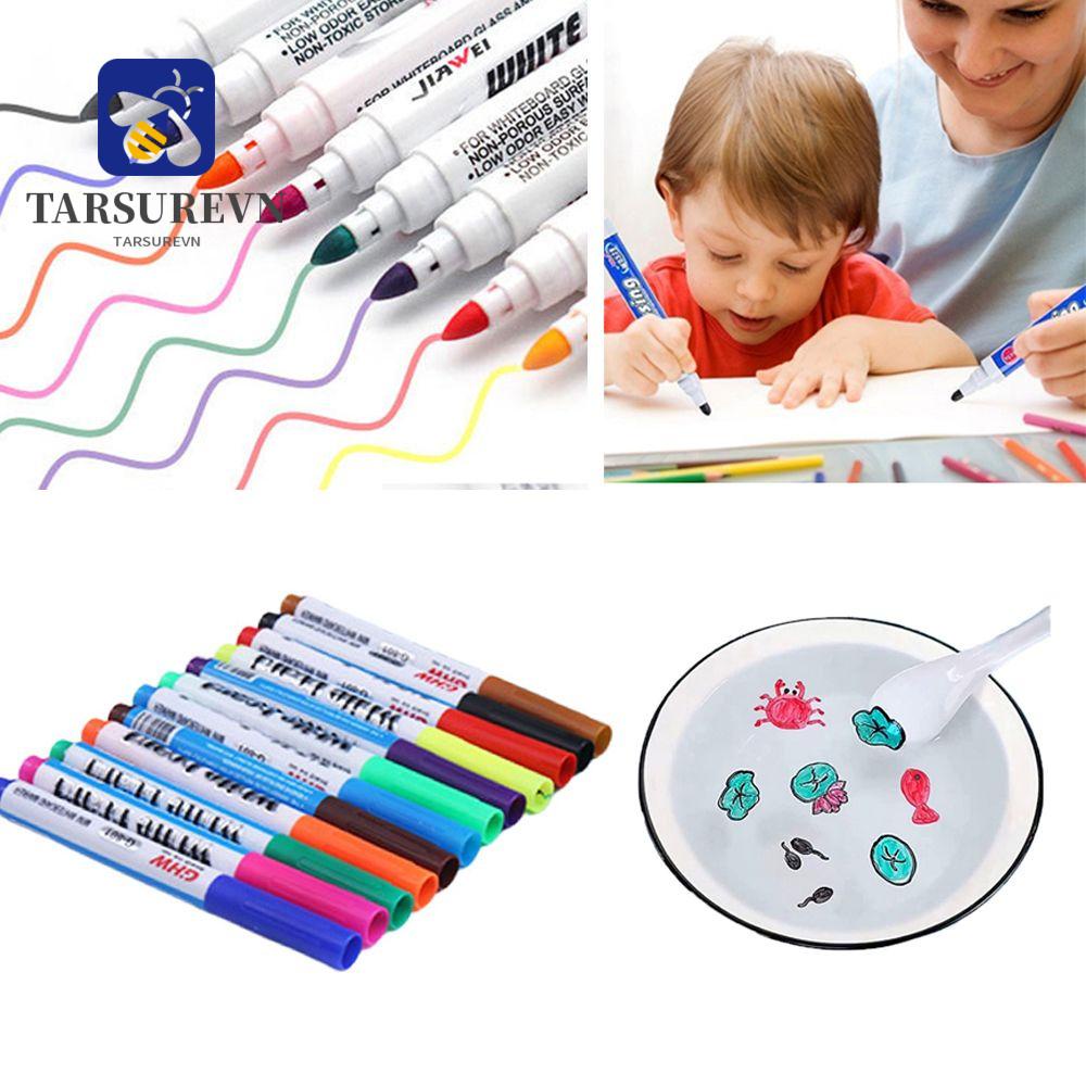TARSURE Set Of 12 Unique Water Floating Doodle Pens That Draw Colorful Patterns On a White Board to Be Used As Early Education Support Toys For Children