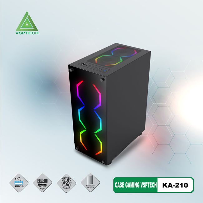 Vỏ Case Gaming VSP KA-210 (Chưa có fan)