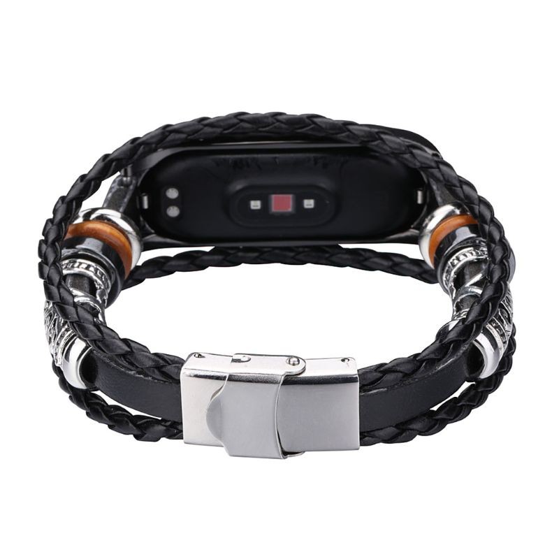 Dây bện đeo cổ tay cổ điển kim loại thay thế cho đồng hồ Xiaomi Mi Band 4/3