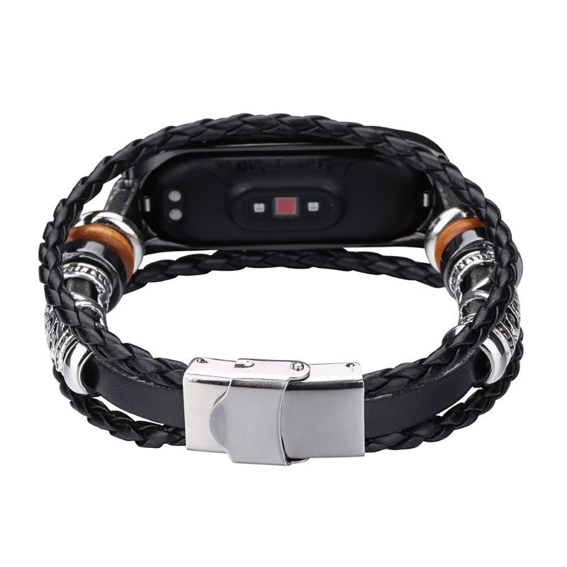 Wond Vintage Braided Rope Wristband Metal Buckle Watch Band Strap Replacement for Xiaomi Mi Band 4/3 Bracelet Accessories