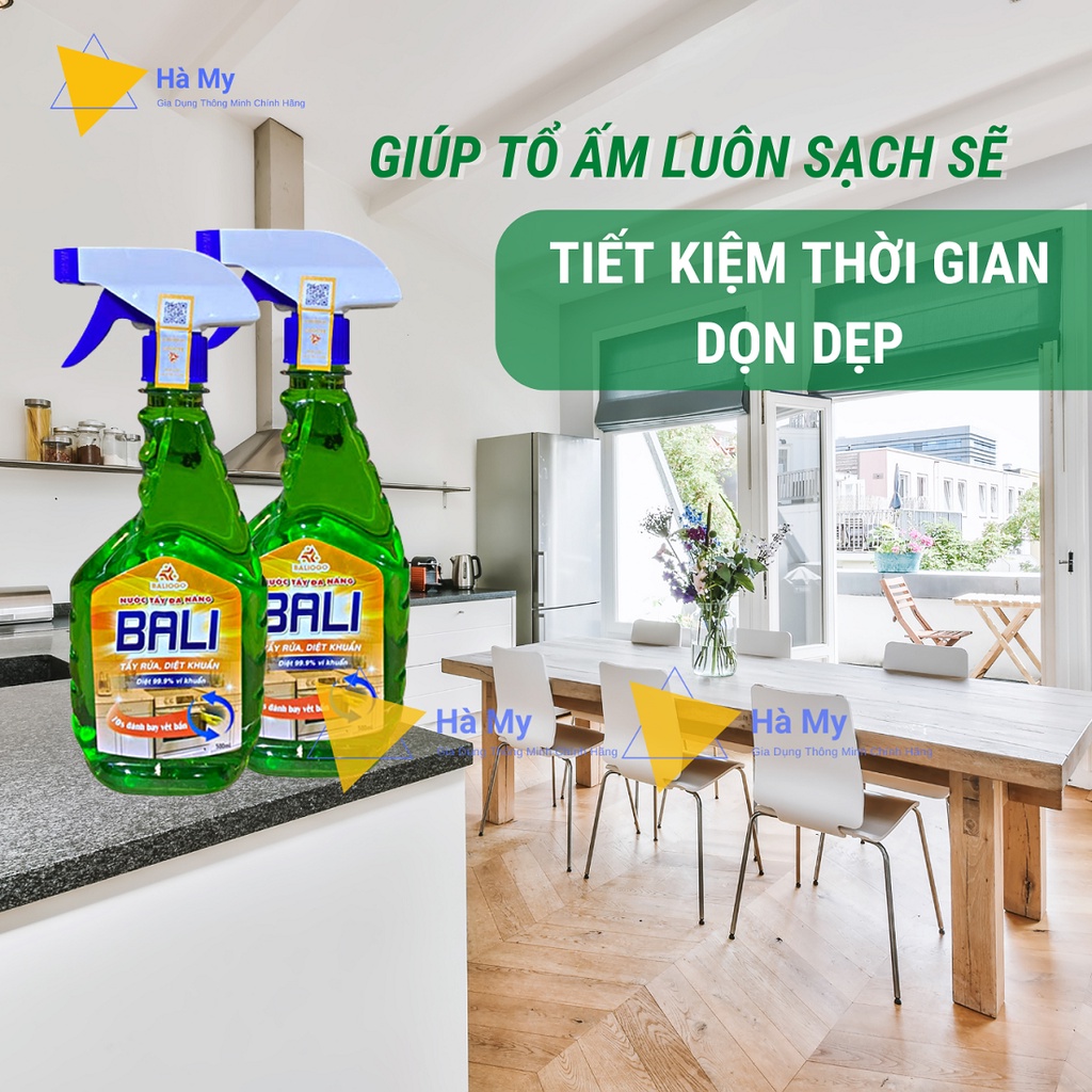 Bình Xịt Tẩy Đa Năng Hữu Cơ BALI 500ML,Tẩy Rửa Vết Bẩn Nhà Bếp,Vệ Sinh Nhiều Được Bề Mặt