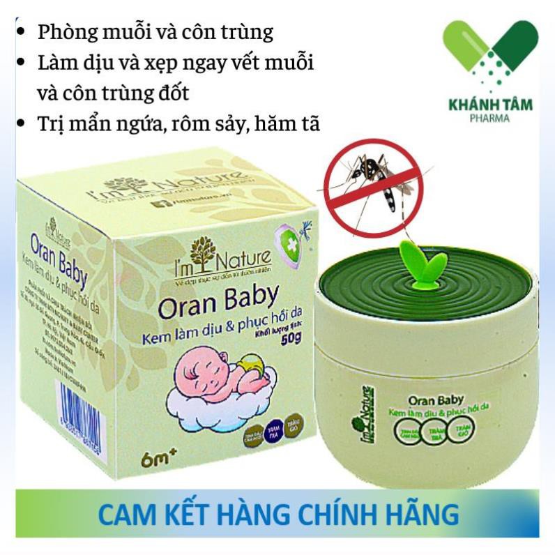 Kem Chống Muỗi Oran Baby I'm Nature - Làm Dịu Và Phục Hồi Da Do Muỗi Và Côn Trùng Đốt Cho Bé 50g