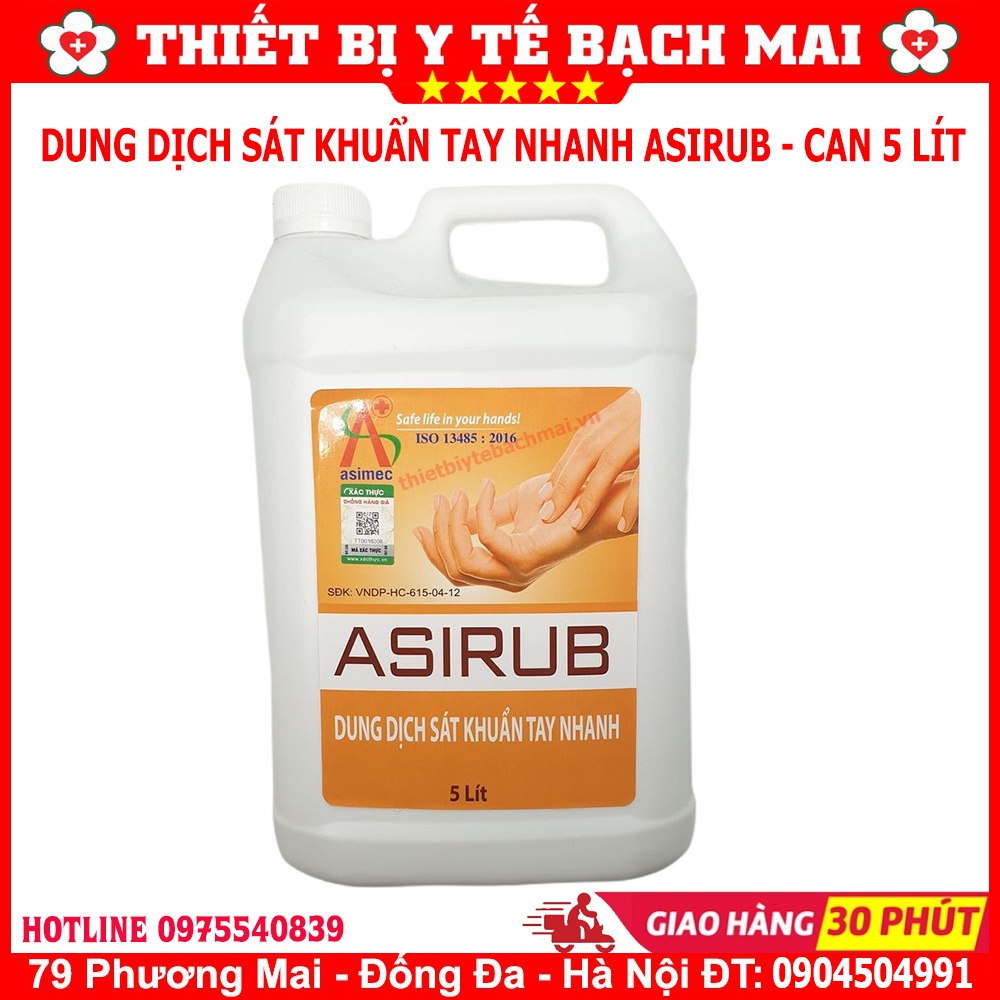 Dung dịch sát khuẩn tay nhanh asirub - can 5 lít tiết kiệm hơn - ảnh sản phẩm 3