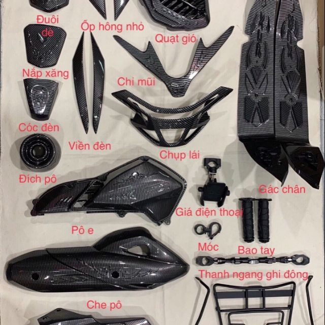 Bộ combo cacbon xe pcx 2018