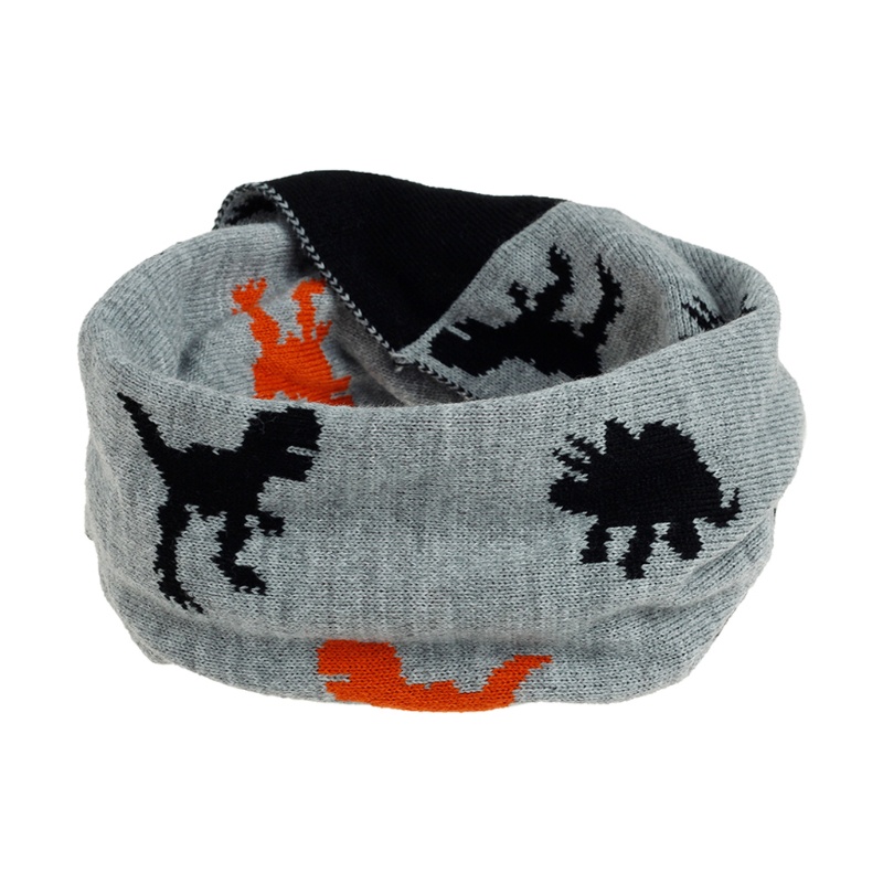 Bộ Mũ Và Khăn Choàng Cổ Mềm Mại Họa Tiết Khủng Long Hoạt Hình Dành Cho Trượt Tuyết Mù