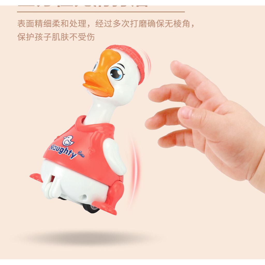 Đồ chơi vịt chạy bánh đà cute, ấn là chạy có kèm lồng đựng bên ngoài cho bé trai và bé gái