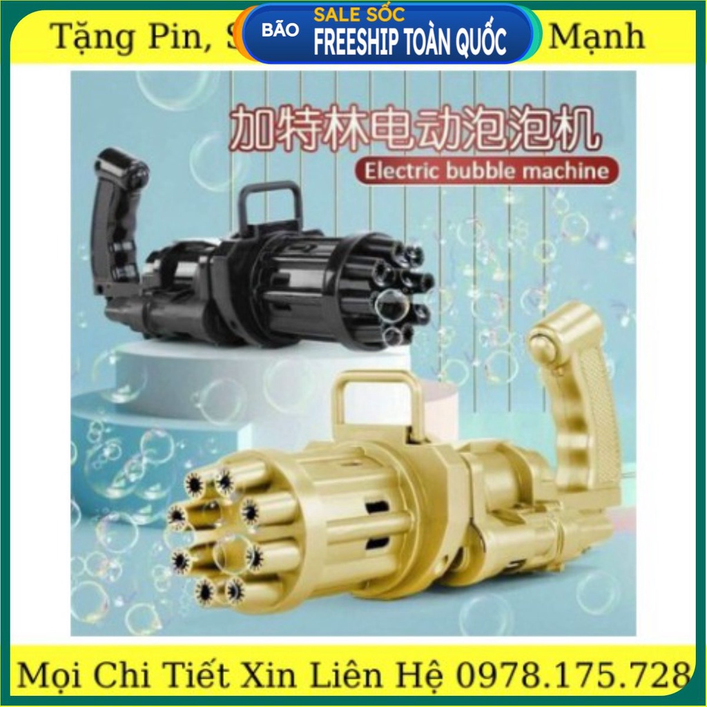 Súng Bắn Bong Bóng 8 Nòng Siêu Mạnh . .