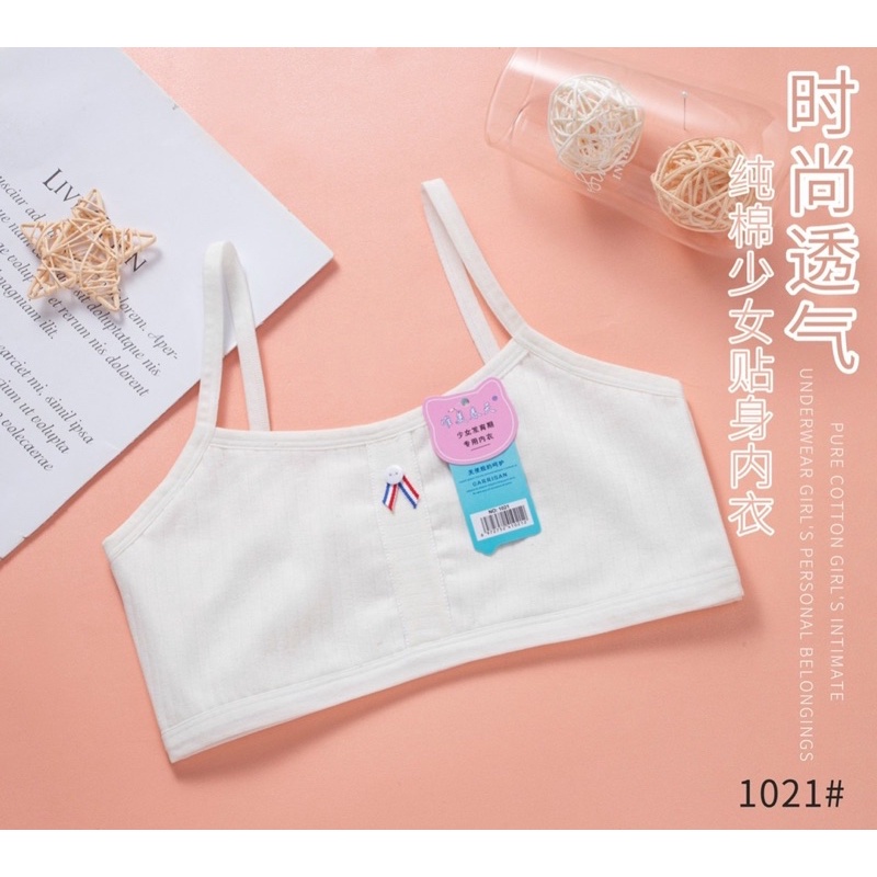 Áo bra /Áo lá học sinh cấp 1,2; đệm vải cotton cao cấp, co giãn, mềm mịn. Phom dưới 50kg. Ảnh và video thật. Mã A1024