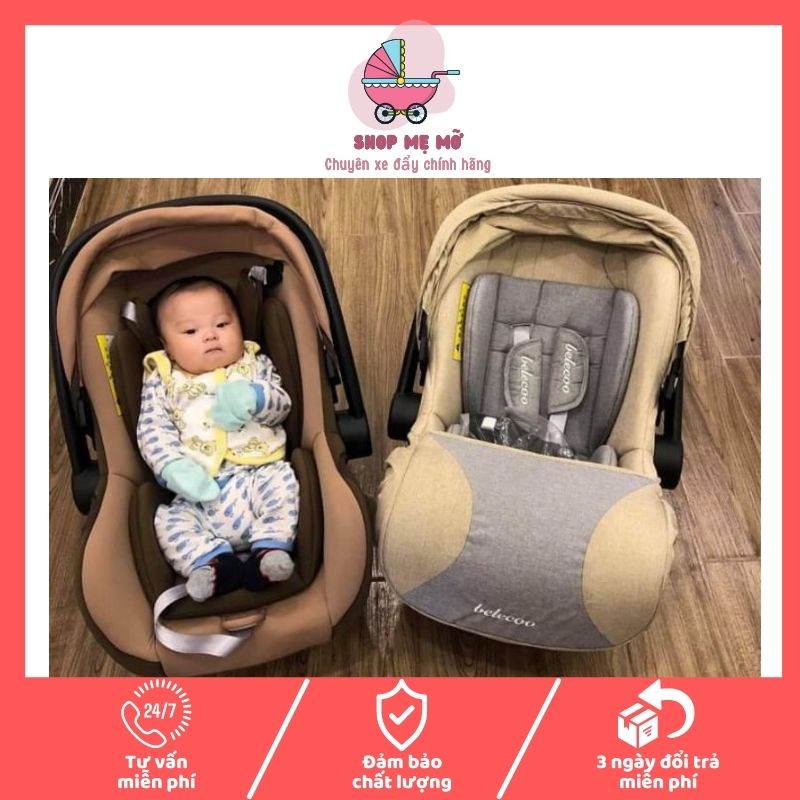 Ghế ngồi ô tô cho bé Belecoo từ sơ sinh đến 3 tuổi có đai bảo vệ an toàn có quai xách tiện dụng