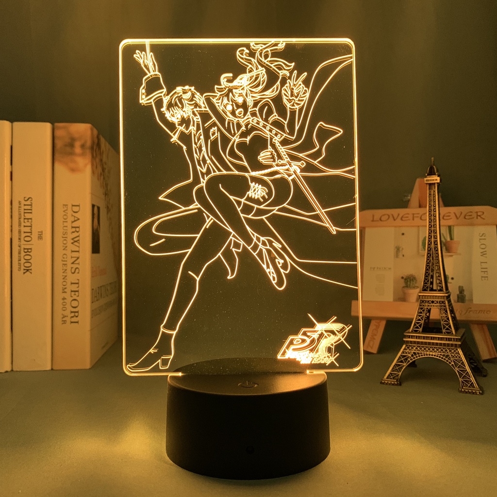 1 đèn Led để bàn hình nhân vật Persona 5 3d độc đáo
