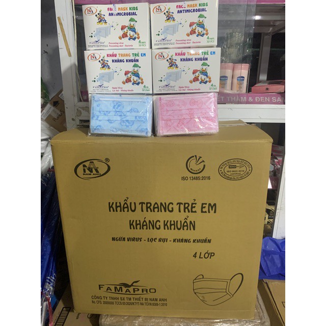 (Mẫu mới) Hộp 50 chiếc khẩu trang trẻ em KID AMY MASK nhiều màu | BigBuy360 - bigbuy360.vn
