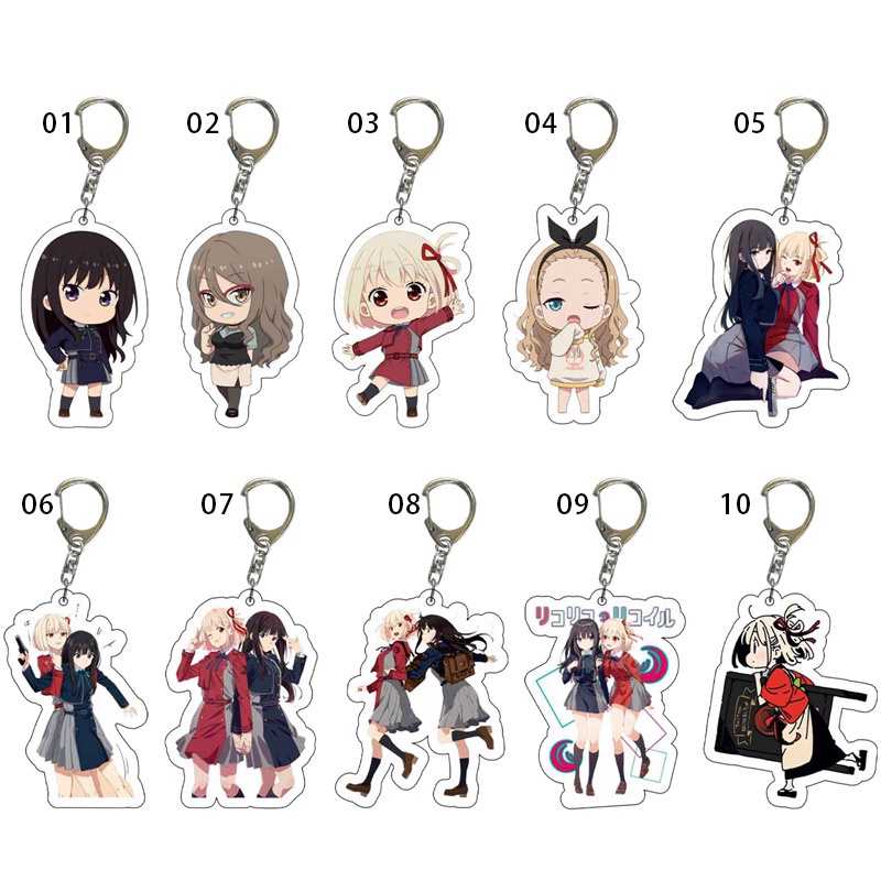 Móc Khóa Acrylic Hình Lycoris Recoil Anime Dễ Thương