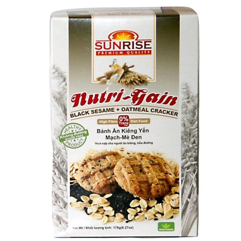 Bánh Yến Mạch Không Đường Nutri Gain Đủ Vị 178gr