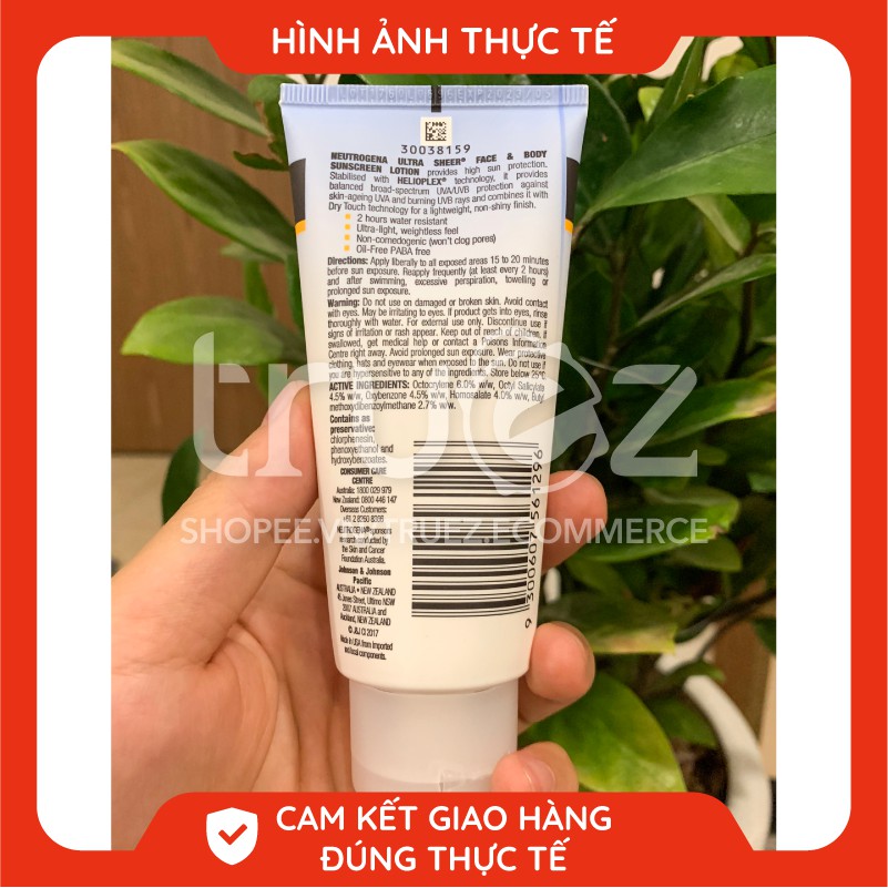 Kem chống nắng SPF 50+ [ÚC] Neutrogena Ultra Sheer Body Lotion 85ml [Chính hãng]