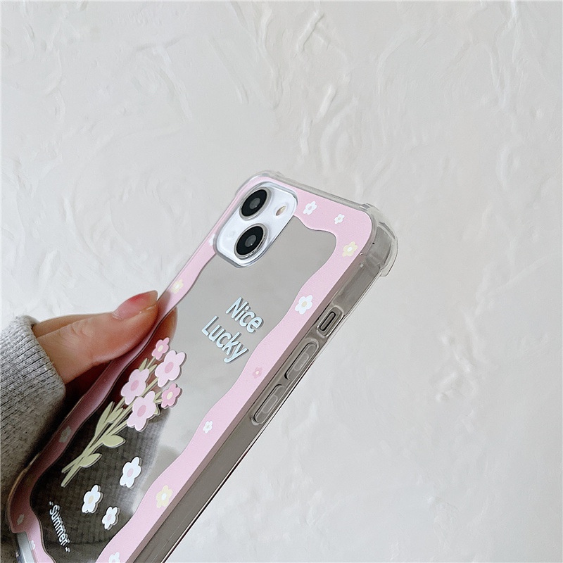 Ốp lưng iphone Ốp Điện Thoại Tráng Gương Hình Bó Hoa Cho iphone 13Promax xs/7/8/Pro/Max/Mini Dinuo case