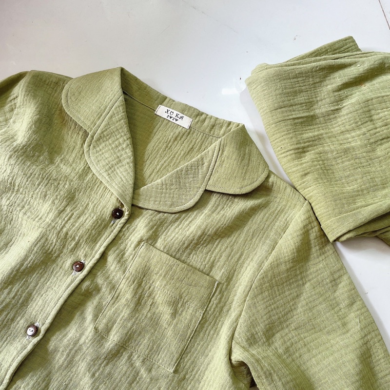 Bộ pyjama đùi muslin