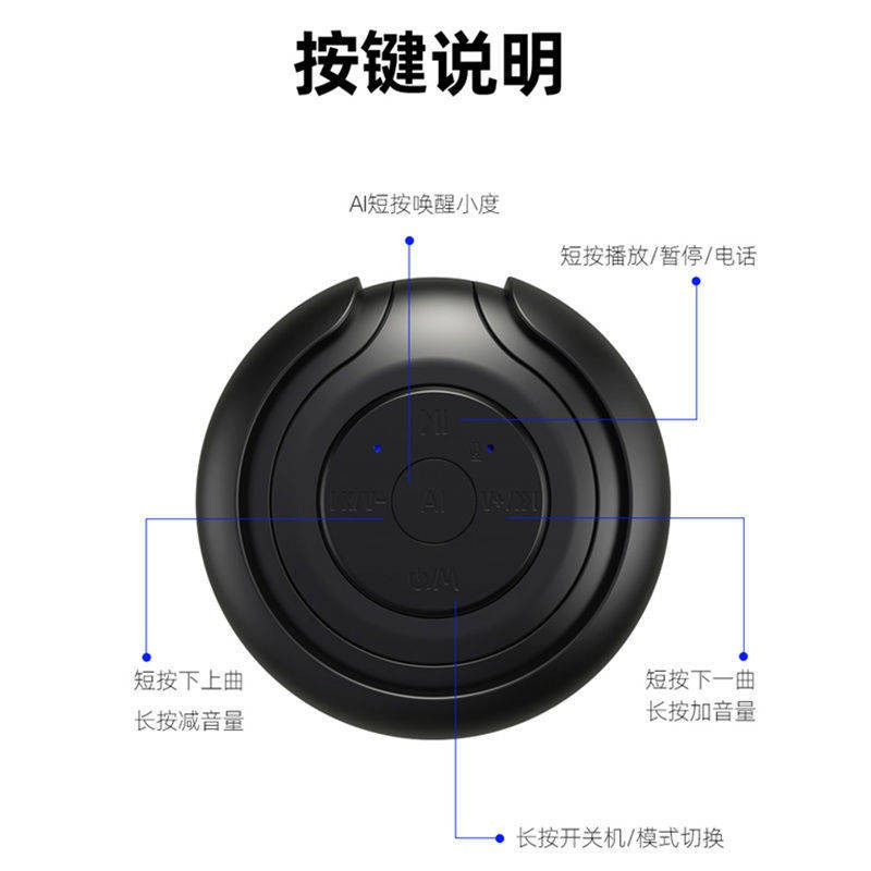 AI Loa Bluetooth không dây nhỏ Trợ lý cấp bằng Hướng dẫn sử dụng thông minh Voice Broadcast Trang chủ Điện thoại di động