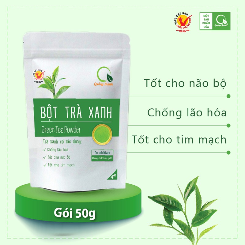 Bột trà xanh tươi Quảng Thanh - tốt cho não, tim mạch, ngăn lão hóa