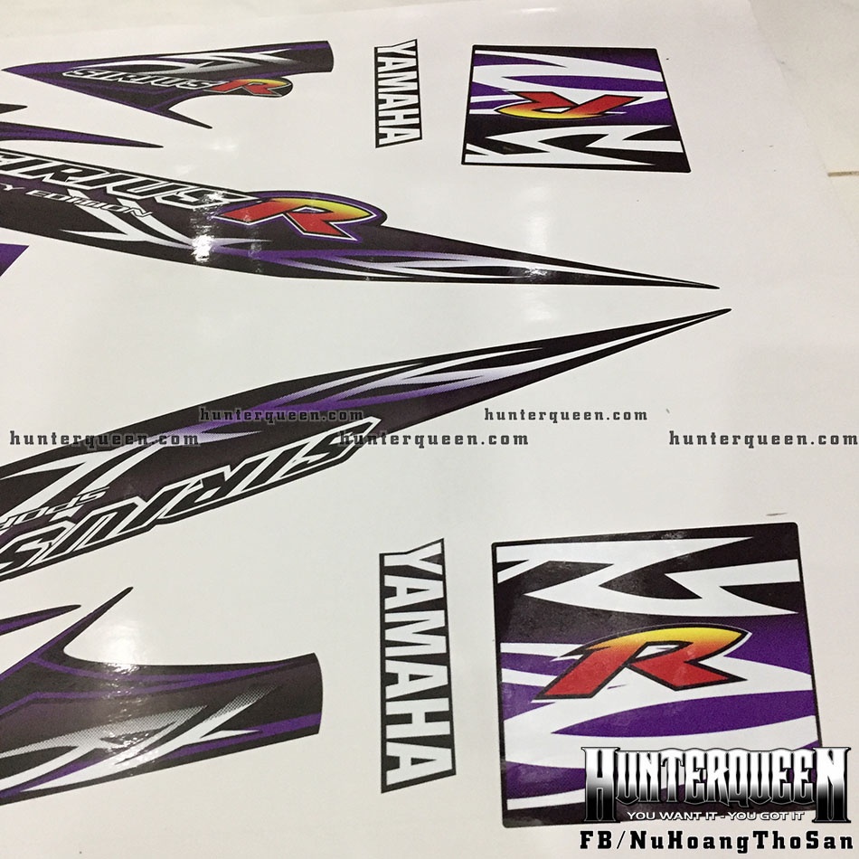 Tem rời Sirius - Tem R, đen tím - Thiết kế theo yêu cầu, chỉnh sửa theo ý. Sắc nét, bền màu