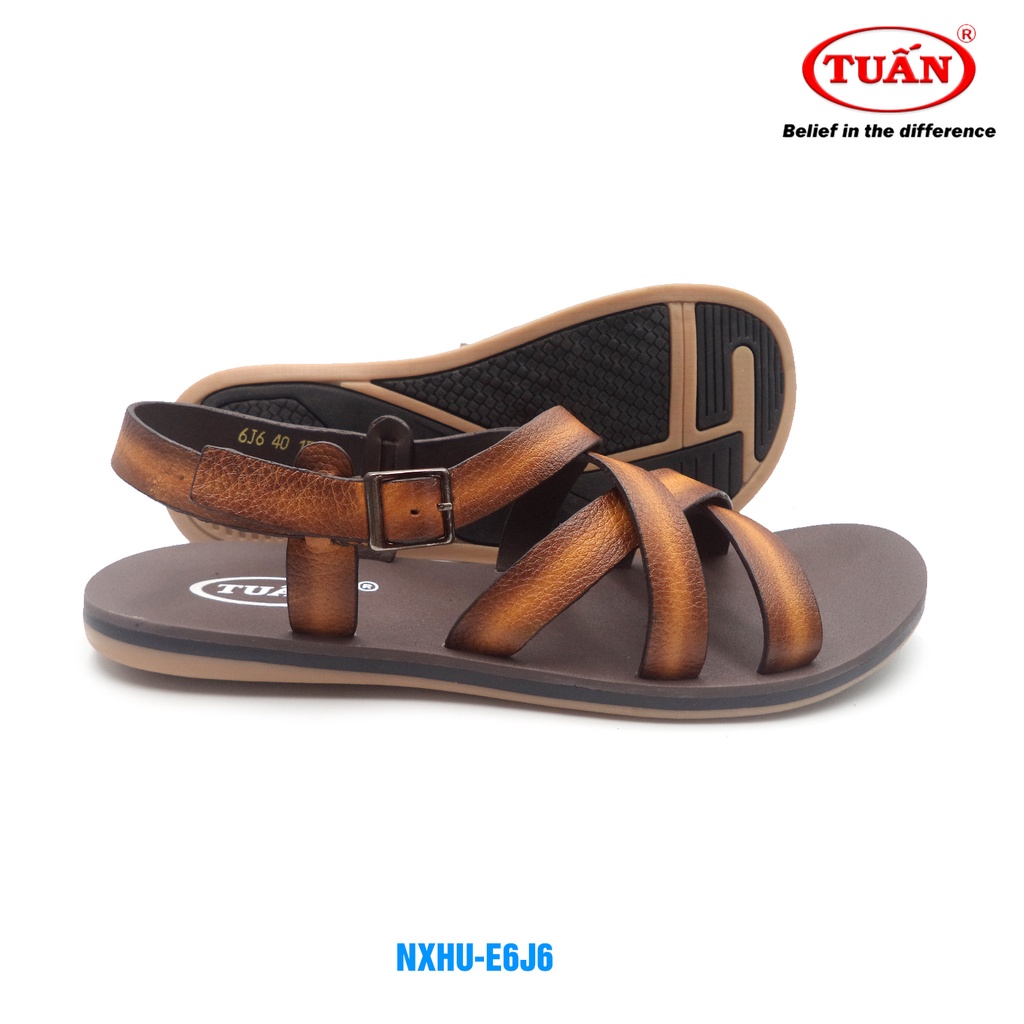 Xăng đan nam da bò tự nhiên giày quai hậu thời trang thương hiệu Tuấn NXHU-6J6