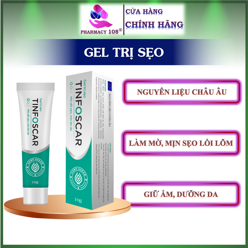 Kem mờ sẹo  ✅Châu Âu✅ Gel ngăn ngừa, giảm Sẹo lồi lõm TinfoScar 10g