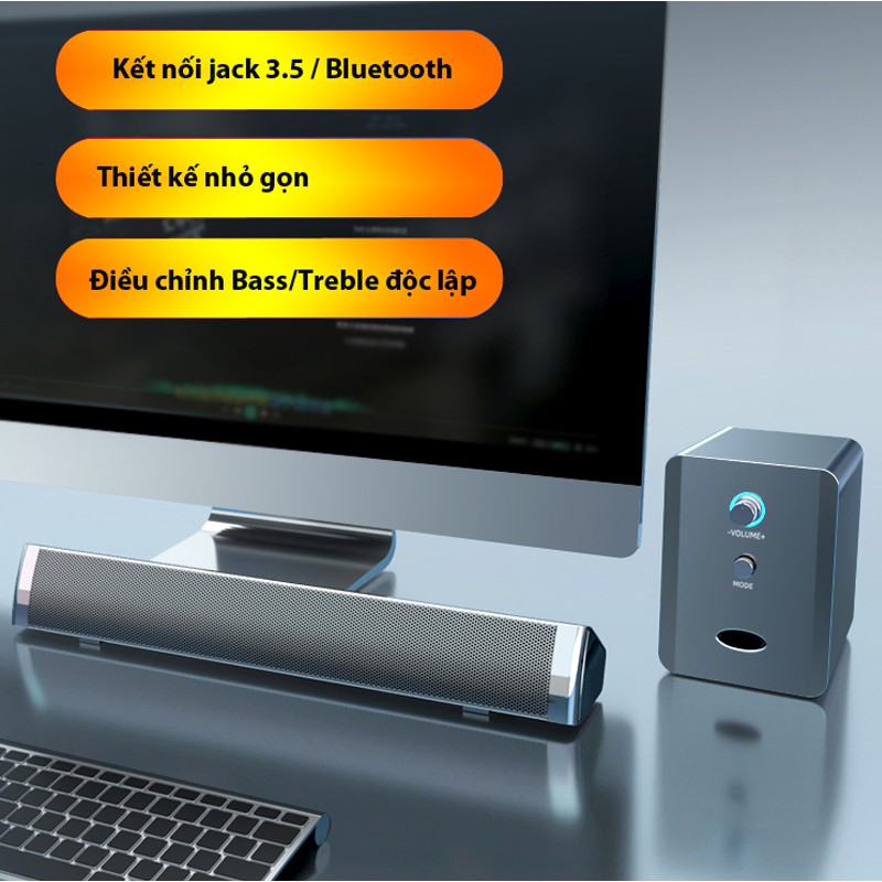 Loa Nghe Nhạc Bluetooth Loa Thanh Siêu Trầm Gaming Soundbar SADA D236 Kèm Cục BASS Cho Máy Vi Tính PC, Laptop, Tivi
