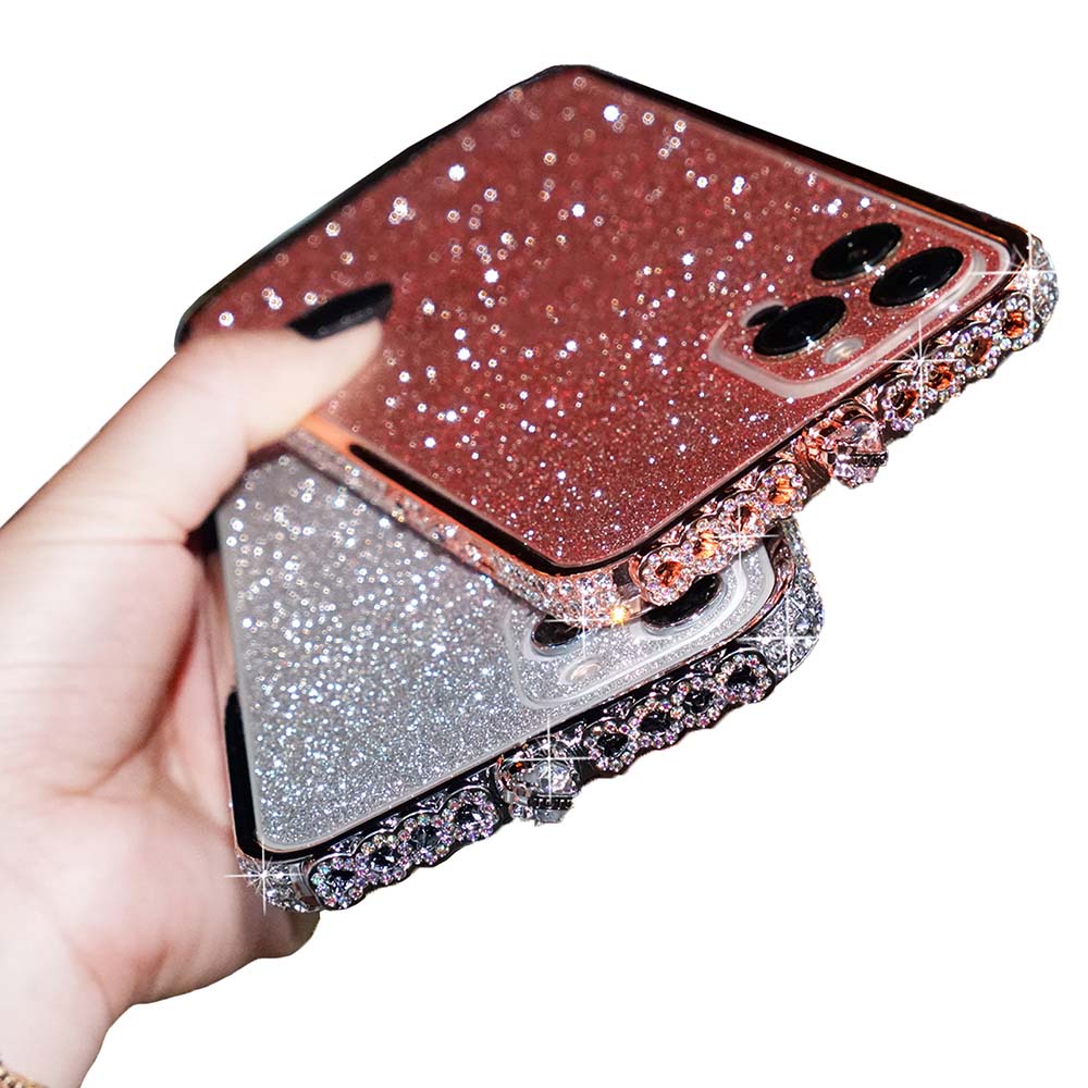 Ốp Điện Thoại Viền Kim Cương Thời Trang Cho Iphone 14 Pro Max 11 Pro Max XR 11 12 Pro Max 7 / 8 / XS Max 13 Pro Max