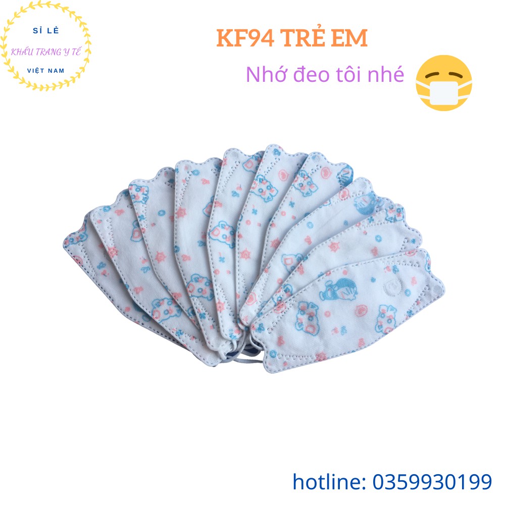 [ ĐẠI PHÁT ] Khẩu Trang Y Tế Kháng Khuẩn Khẩu Trang KF94 Mask Kids Túi 10 Chiếc Màu Trắng Có Hình