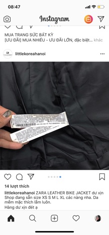 Áo Zara Leather Bike Jacket