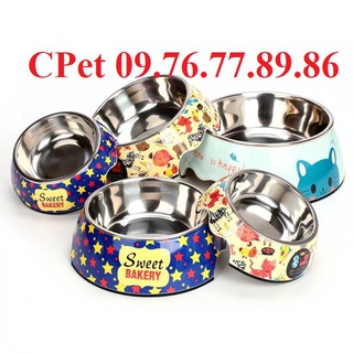 Bát đựng thức ăn cho chó mèo (bát fip lõi inox cao cấp)