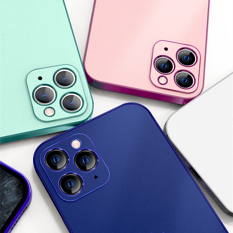 Ốp điện thoại tpu silicon mềm mạ điện màu đục thích hợp cho Iphone 12 11 Pro Max X 13 Pro Max