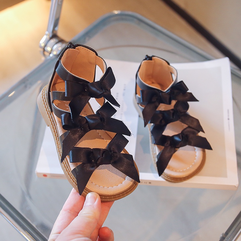 Xăng đan Đế Mềm Chống Trượt Đính Nơ Dễ Thương Dành Cho Bé Gái 2-16 Tuổi